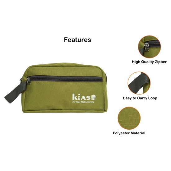 KIASH Polyester 3 Liter Travel Travel Bags Makeup Shaving Kit Pouch Aider Rust Toiletry | Toiletry Travel Kit Bag with Belt | Men & Women