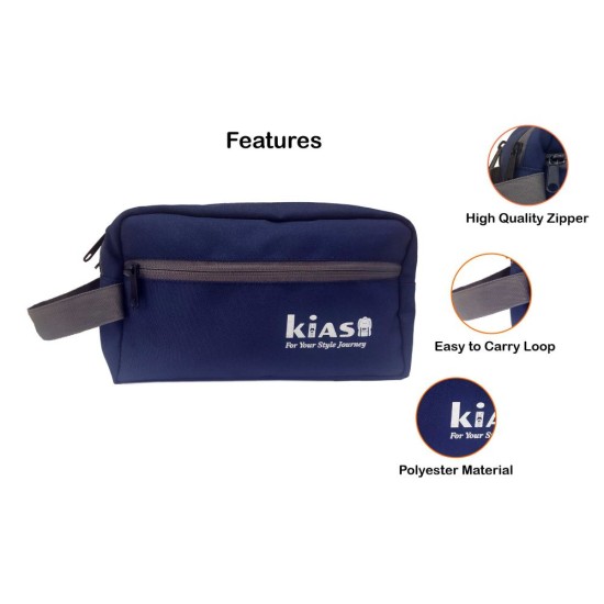 KIASH Polyester 3 Liter Travel Travel Bags Makeup Shaving Kit Pouch Aider Rust Toiletry | Toiletry Travel Kit Bag with Belt | Men & Women