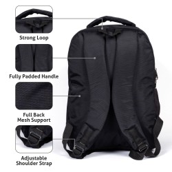 KIASH Travel Laptop Backpack for Men & Women| Water Resistant & Dust Proof Backpack for Business & College | Backpack with Mesh Padding On Back & Shoulder Strap|BLACK|22 Ltr