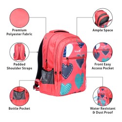 KIASH 31Liters Water-Resistant Polyester Backpack for School Boys & Girls with Padded Shoulder Straps | Stylish Printed Daypack Picnic Backpack for Kids