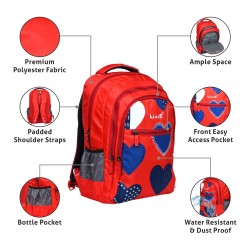 KIASH 31Liters Water-Resistant Polyester Backpack for School Boys & Girls with Padded Shoulder Straps | Stylish Printed Daypack Picnic Backpack for Kids