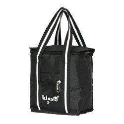 KIASH Water Resistant Lunch Bag with Lightweight Polyester Material and Sturdy Handle for Men and Women | Tiffin Bag for Office, School-Collage and Travelling use - Black