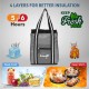 KIASH Water Resistant Lunch Bag with Lightweight Polyester Material and Sturdy Handle for Men and Women | Tiffin Bag for Office, School-Collage and Travelling use - GREY