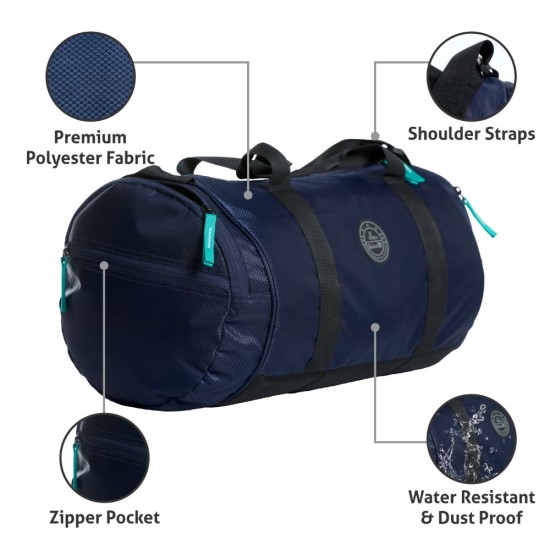 KIASH Gym Duffle Bag Water Resistance Sports Duffel Bags Travel Weekender Bag for Men Women Overnight Bag with Shoes Compartment (18” X9” X9”, Navy Blue)