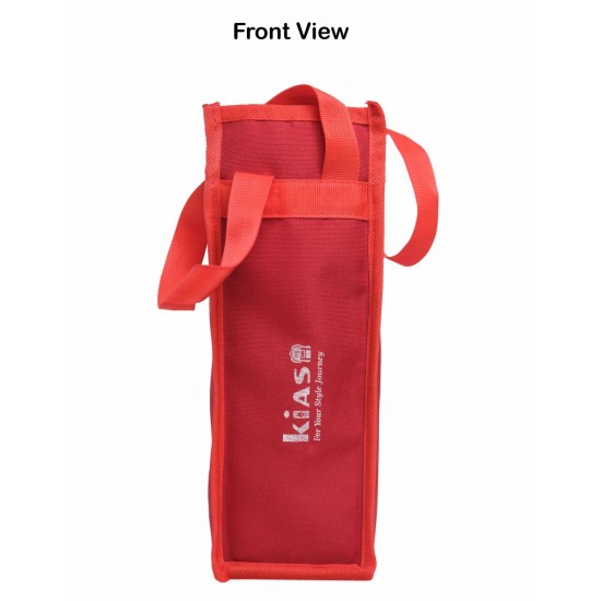 KIASH Water Bottle Bag| Carrier| Polyester Water Bottle Bag| Holder Bag Shopping |Hand Bag with Handle for Men & Women| Strap Fit Stainless Steel, Plastic Bottle (Red)