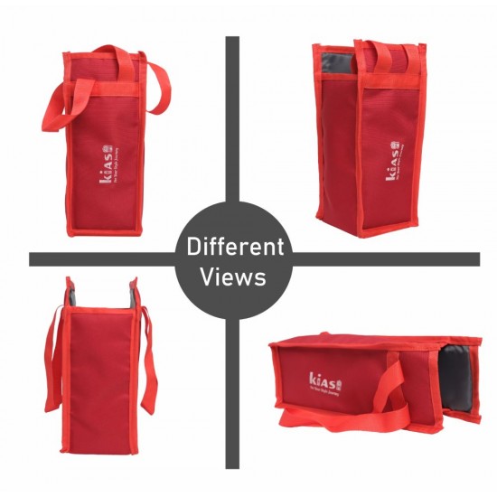 KIASH Water Bottle Bag| Carrier| Polyester Water Bottle Bag| Holder Bag Shopping |Hand Bag with Handle for Men & Women| Strap Fit Stainless Steel, Plastic Bottle (Red)