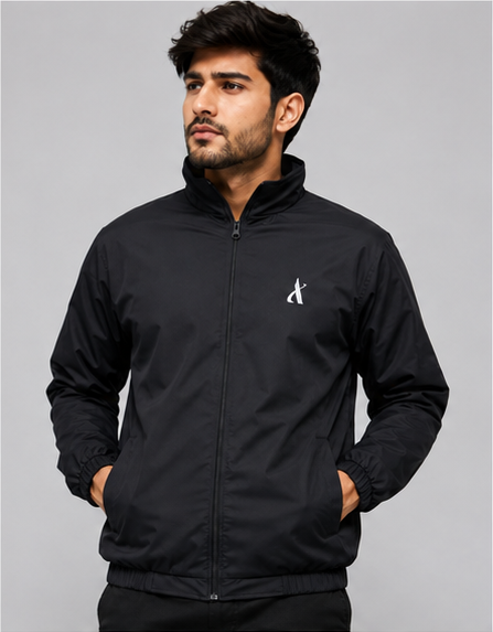 AASHI Men’s Light Weight Winter Jacket | Full Sleeve Casual Jacket with High Neck, Front Zipper & Side Pockets | Stylish Winter Wear for Daily, Travel & Outdoor Use