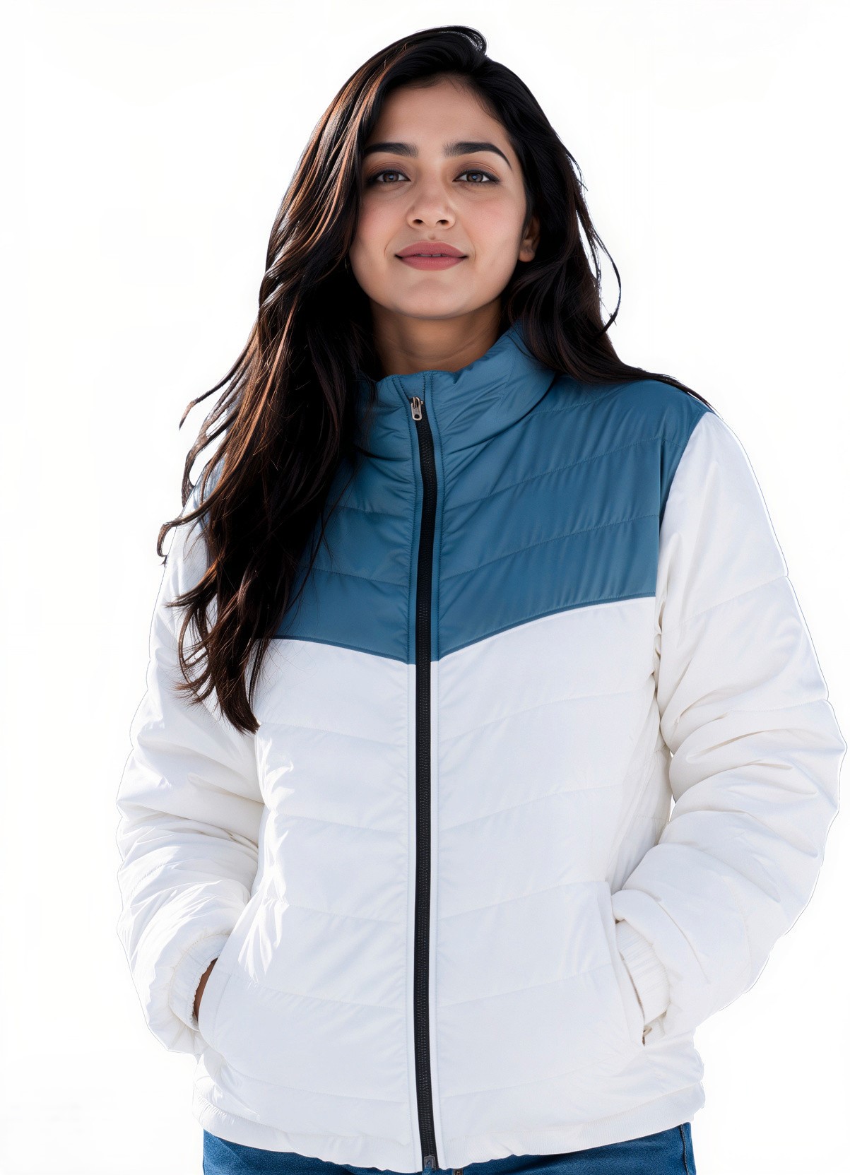 AASHI Women’s Heavy Winter Jacket | Warm Padded Quilted Jacket with High Neck, Full Sleeves, Front Zipper & Side Pockets | Stylish Winter Wear