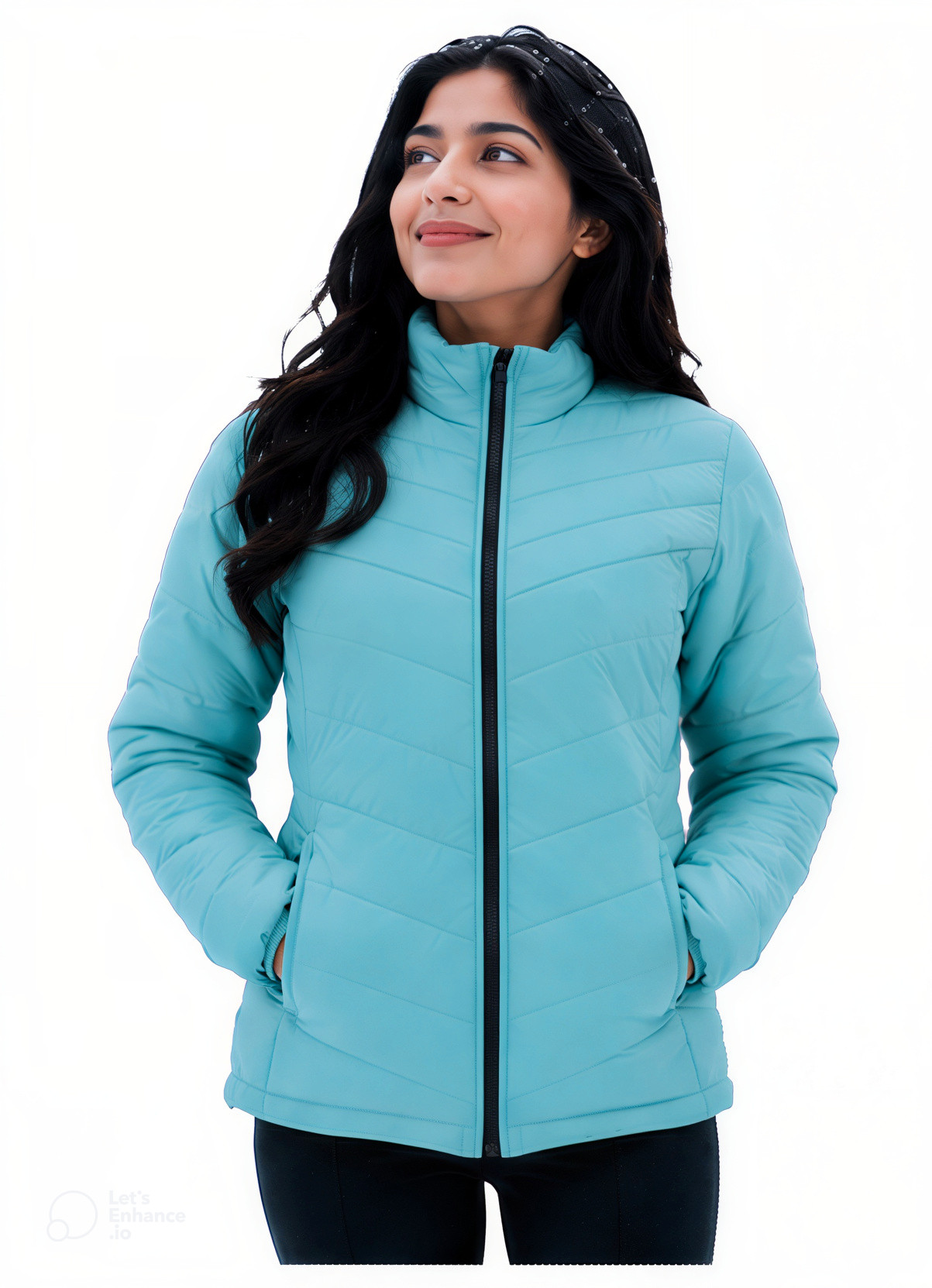 AASHI Women’s Heavy Winter Jacket | Warm Padded Jacket with Full Sleeves, High Neck, Front Zipper & Side Pockets | Stylish Winter Wear