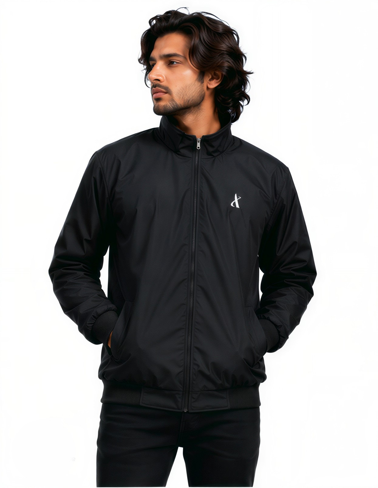 AASHI Men’s Light Weight Winter Jacket | Stylish Casual Jacket with High Neck, Full Sleeves, Front Zipper & Side Pockets | Comfortable Winter Wear for Men