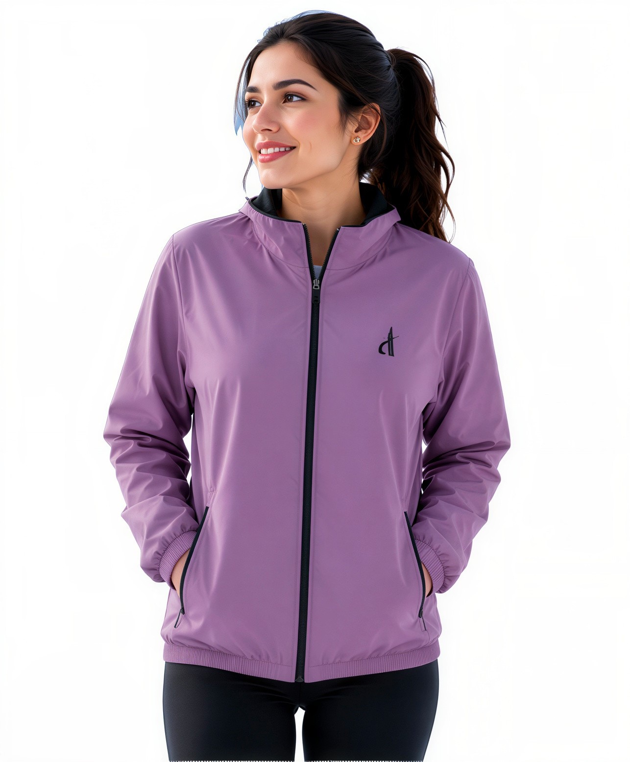AASHI Women’s Winter Jacket | Stylish Full Sleeve Warm Jacket with High Neck, Front Zipper & Side Pockets | Casual Outdoor Wear