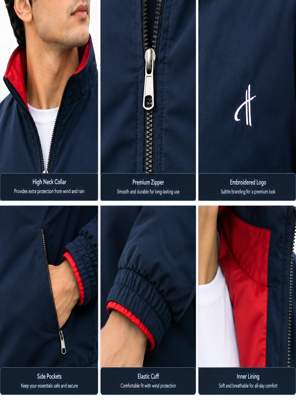 Navy Blue + Red