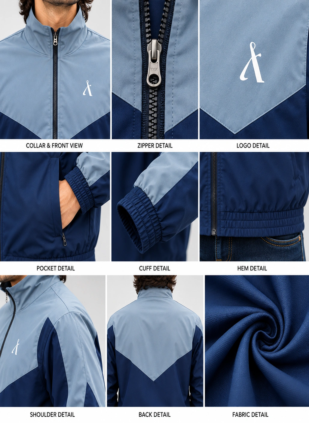 Navy Blue + Grey